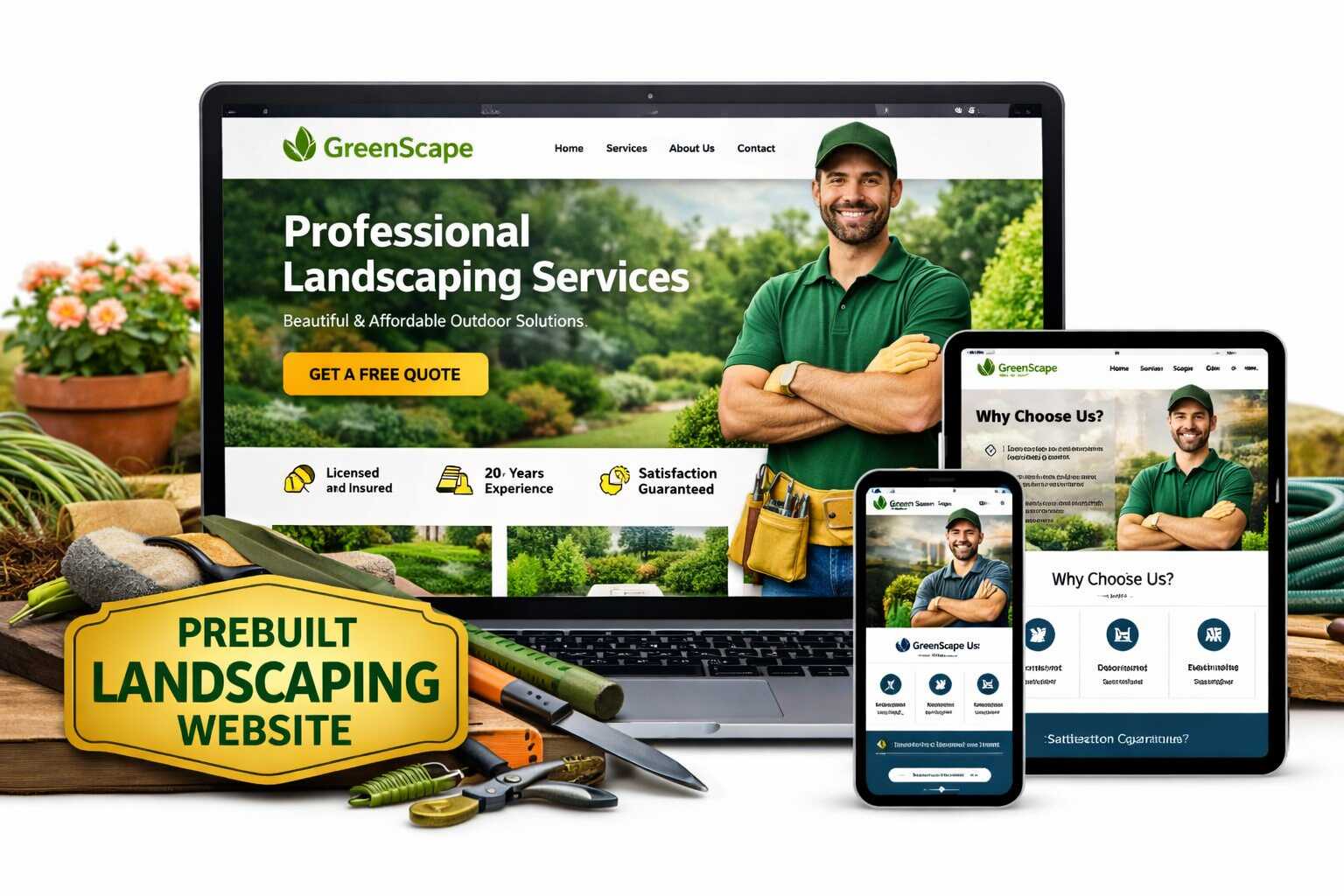 Prebuilt Local Landscaping Business Website– Installed for You